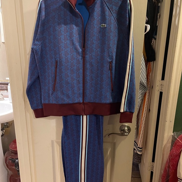 Blue/Burgundy Lacoste jogging Suit (2piece) - Picture 4 of 4
